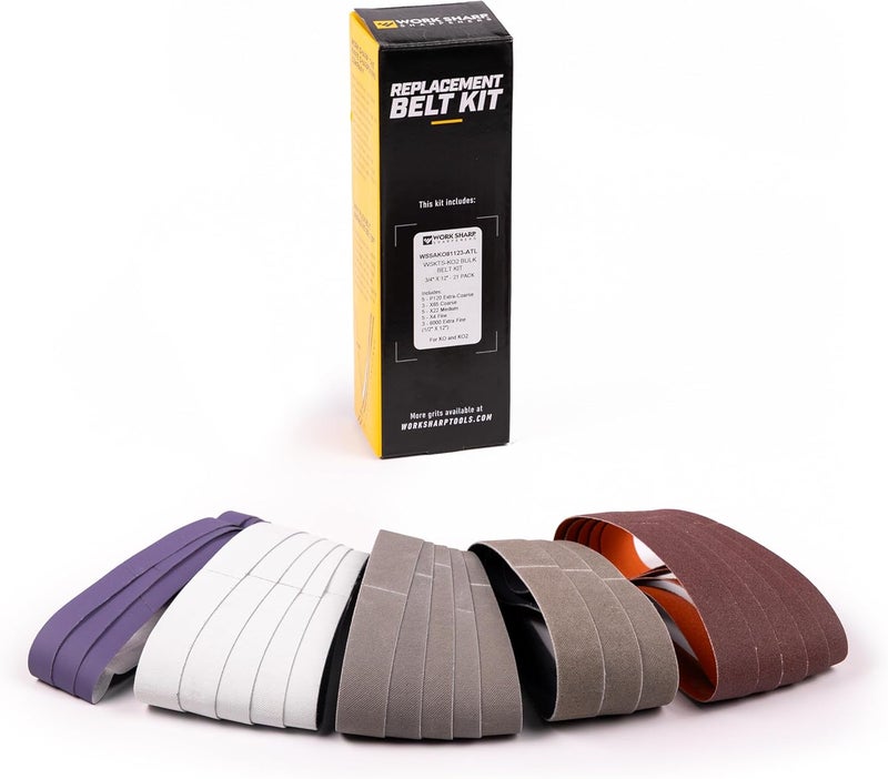 Bulk Bundle Value Pack, Ken Onion Replacement Abrasive Belt Kit, 21 Assorted Grits